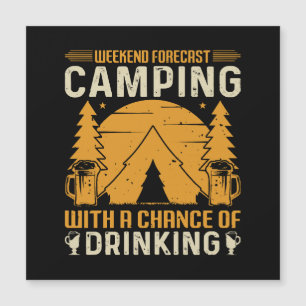 Camping und Trinken Magnetkarte