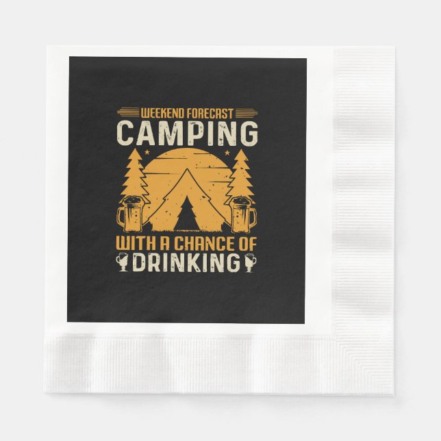 Camping und Trinken Serviette (Vorderseite)