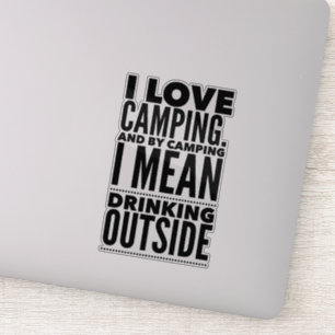 Camping und Trinken von Vinyl-Aufkleber mit maßges Aufkleber