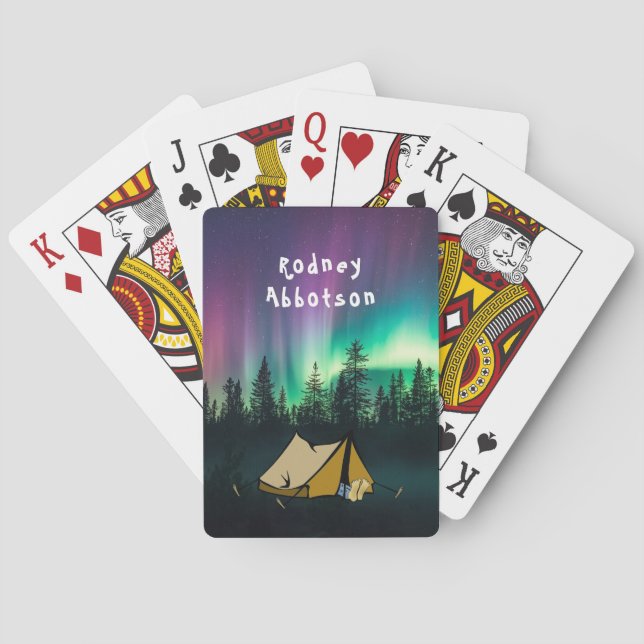 Camping under the Aurora Borealis - Personalize Spielkarten (Rückseite)