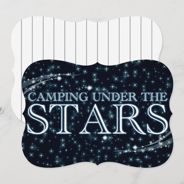 Camping unter den Sternen Einladung (Vorne/Hinten)