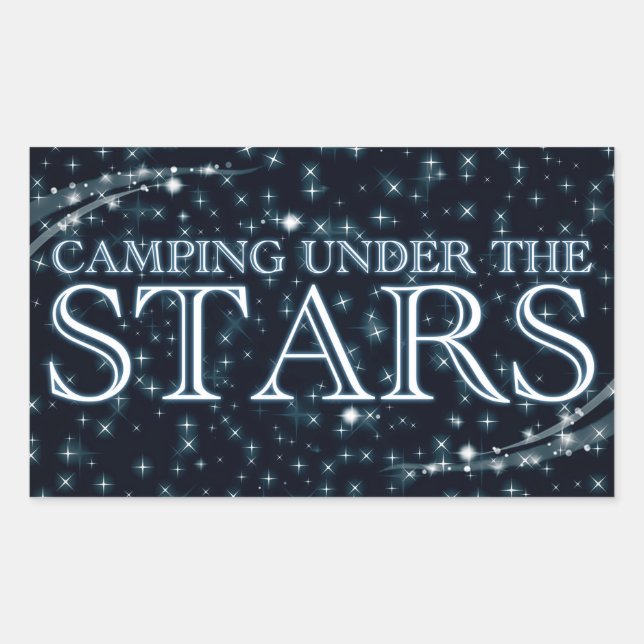 Camping unter den Sternen Rechteckiger Aufkleber (Vorderseite)