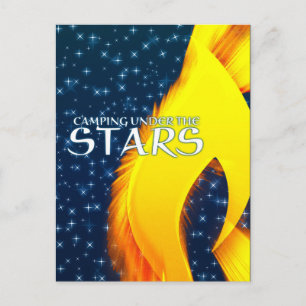 Camping unter den Sternen Starshine und Campfire Postkarte