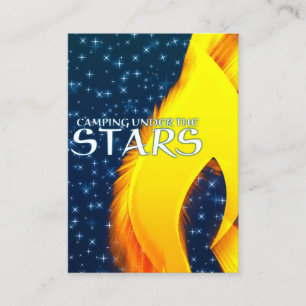 Camping unter den Sternen Starshine und Lagerfeuer Visitenkarte