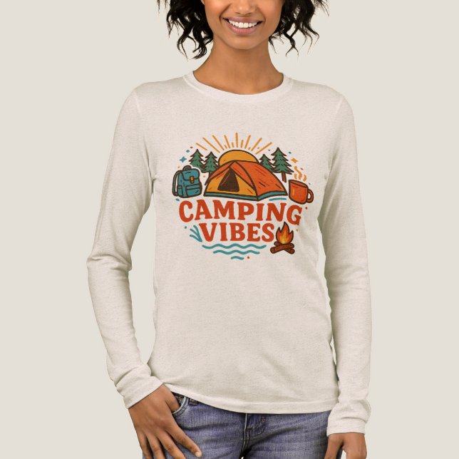Camping Vibes Adventure Long Sleeve Shirt (Vorderseite)