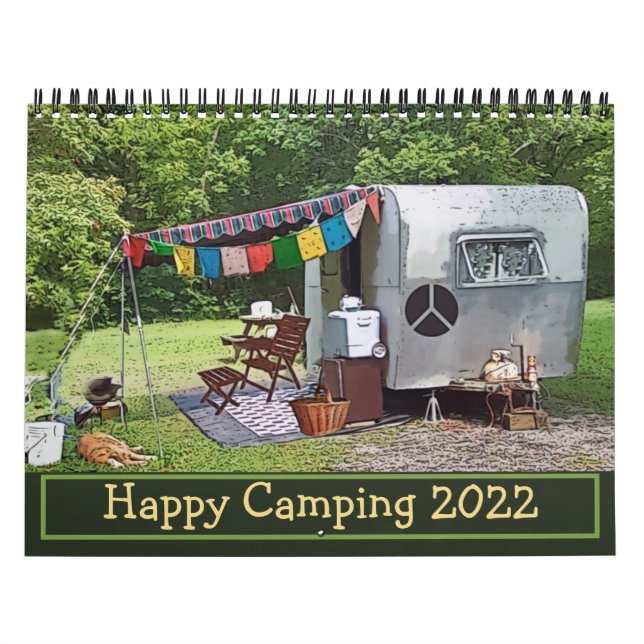 Camping vintage Happy Camping Calendrier 2022 (Protection)