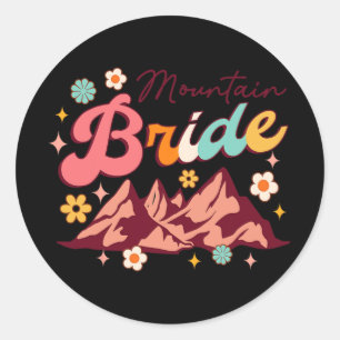 Camping Wandern Bachelorette Bergbrücke zu B Runder Aufkleber