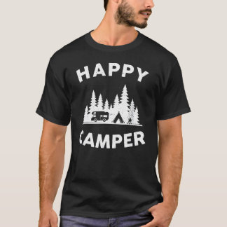 Camping Wandern Moderner Glückscamper T-Shirt