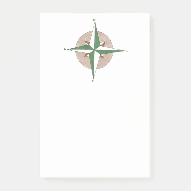 Camping Wandern Outdoor Summer Camp Kompass Post-it Klebezettel (Vorderseite)