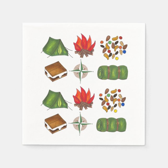 Camping Wandern Outdoorscampingplatz Napkins Serviette (Vorderseite)
