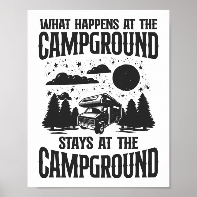 Camping, was auf dem Campingplatz Bleibe Poster (Vorne)