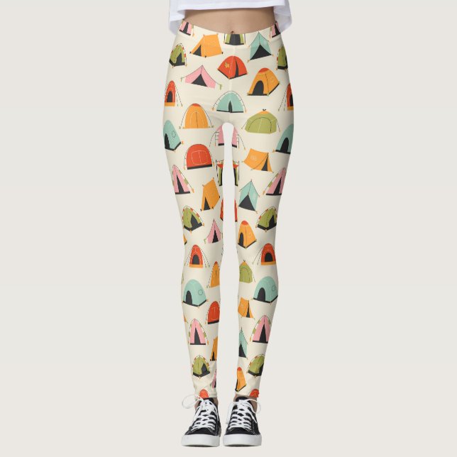 Camping Weihnachten Thema für Camper Leggings (Vorderseite)