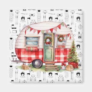 Camping Weihnachten Thema für Camper Magnet