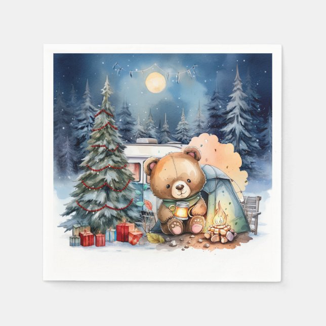 Camping Weihnachten Thema für Camper Serviette (Vorderseite)