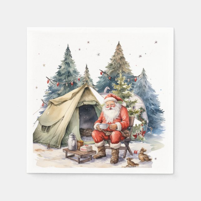 Camping Weihnachten Thema für Camper Serviette (Vorderseite)