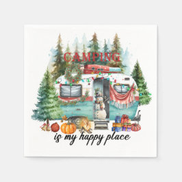 Camping Weihnachten Thema für Camper Serviette