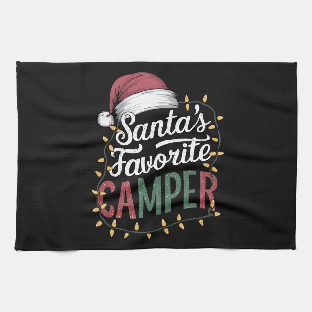 Camping Weihnachten Weihnachten Weihnachten Weihna Geschirrtuch (Horizontal)