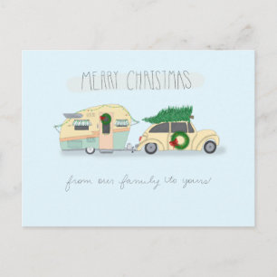 Camping-Weihnachtskarte Feiertagspostkarte