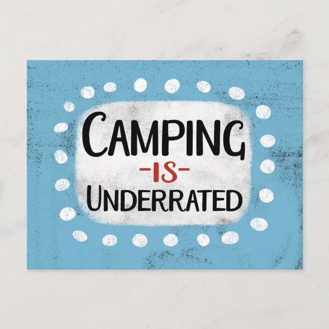 Camping wird als Postkarte unterbewertet (Vorderseite)