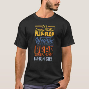 Camping Women In a Dreh Flop Wearing Bier Drinks T-Shirt