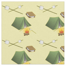Camping Zelt, Campfire und Smores-Muster Stoff