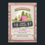 Camping Zelt Einladung Birthday Camp out Girl<br><div class="desc">Eine tolle Art,  Ihre Gäste zu Ihrer kleinen Geburtstagsparty einzuladen! Camping Thema mit rosa für ein Mädchen.</div>