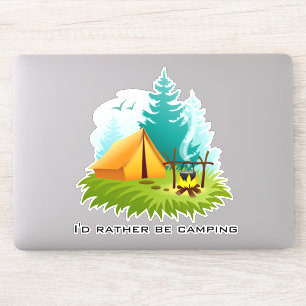 Camping Zelt-Holz-Designkleber Aufkleber