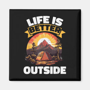Camping Zelt Leben ist besser draußen Magnet