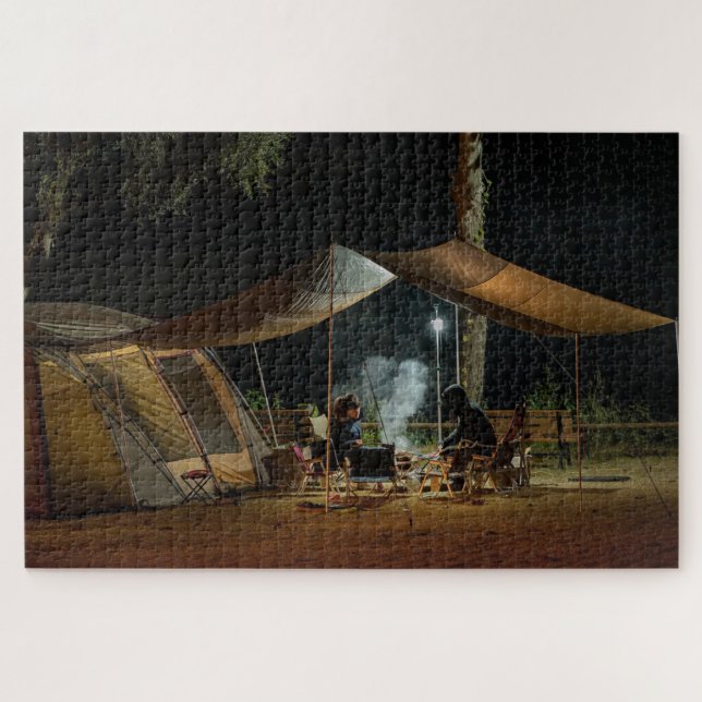 Camping Zelt Night Nature Outdoor Forest Cook Feue (Horizontal)