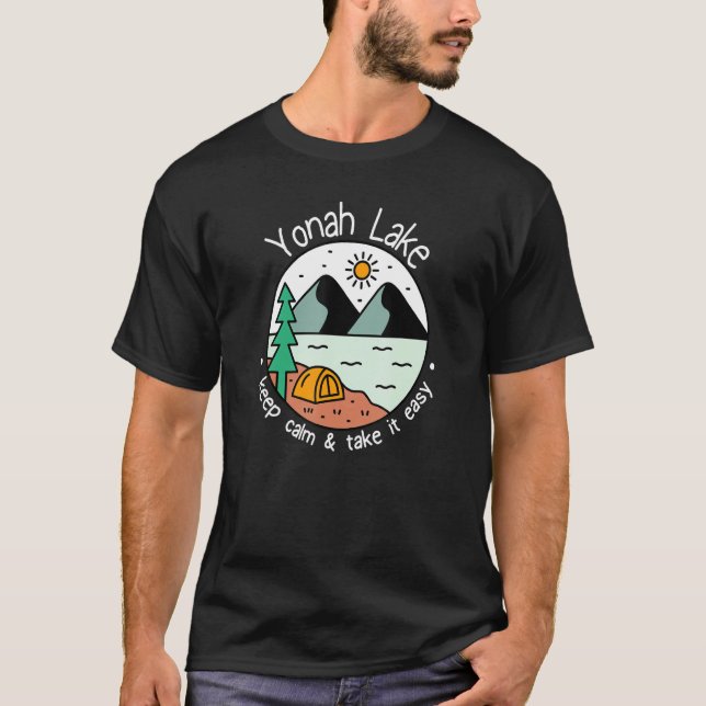 Camping zum Angeln Einfach Yonah See T-Shirt (Vorderseite)