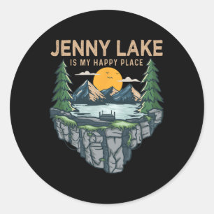 Camping zum Angeln - Mein glücklicher Platz Jenny  Runder Aufkleber