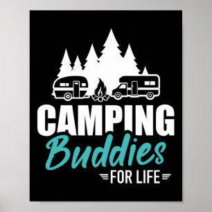 Campingfreunde fürs Leben Wohnwagen Anhänger Rv Poster