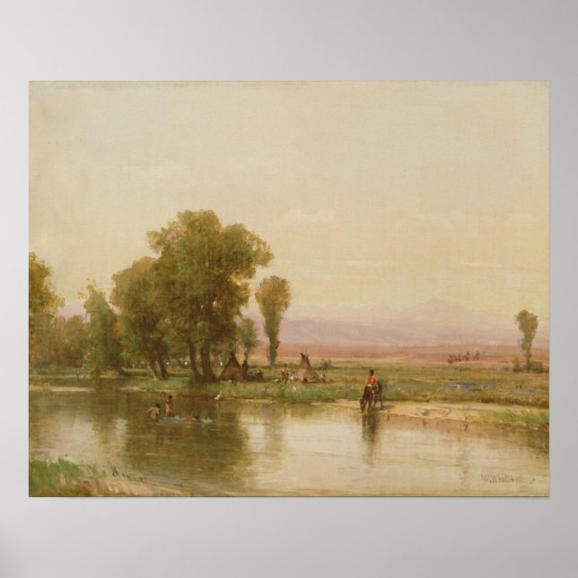 Campingplatz auf der Platte Poster (Vorne)