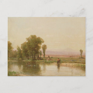 Campingplatz auf der Platte Postkarte