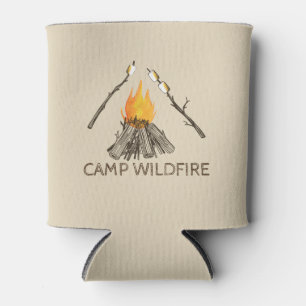 Campingplatz mit Toasting Marshmallows Can Cooler Dosenkühler