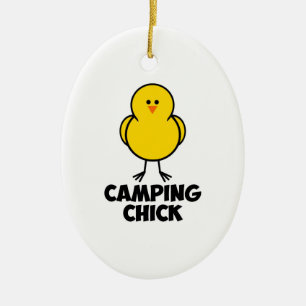 Campings-Küken Keramik Ornament