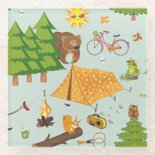 Campings-Muster Glasuntersetzer