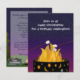 Campings-Party Einladung im Freien