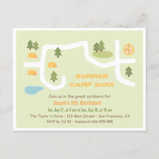 Campings-Standort-Karten-Geburtstags-Party Einladung