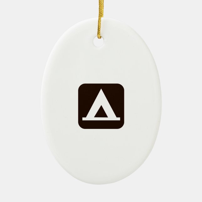 Campings-Zeichen-Symbol Keramikornament (Vorne)