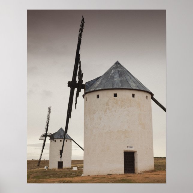 Campo de Criptana, antike Windmühlen La Mancha Poster (Vorne)
