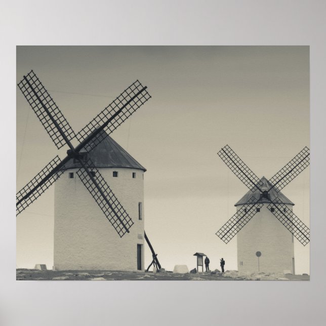 Campo de Criptana, antike Windmühlen von La Mancha Poster (Vorne)