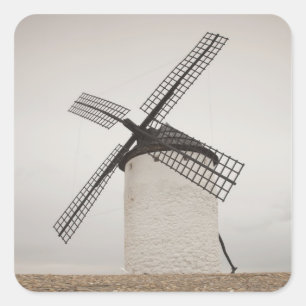Campo de Criptana, antike Windmühlen von La Mancha Quadratischer Aufkleber