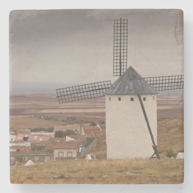 Campo de Criptana, antike Windmühlen von La Mancha Steinuntersetzer (Vorderseite)