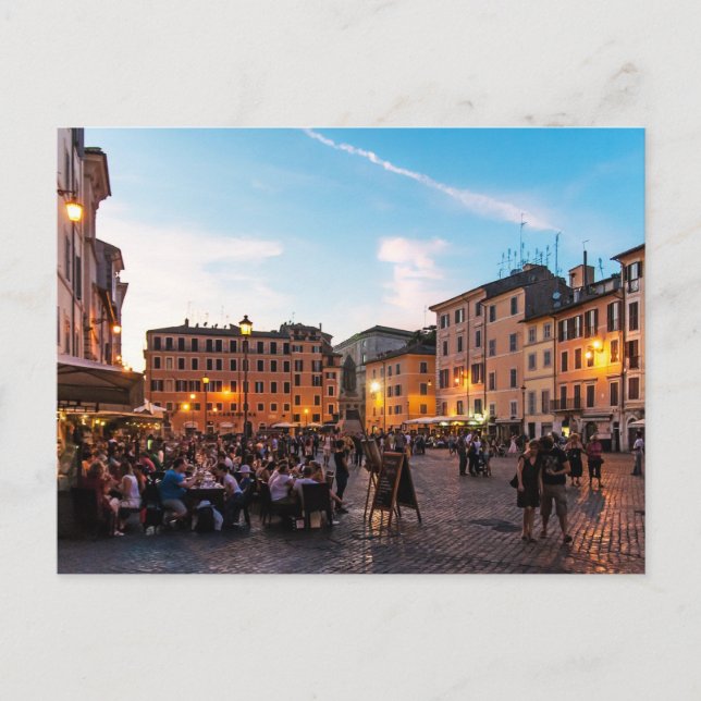 Campo de' Fiori Rom Postkarte | Sonnenuntergang (Vorderseite)