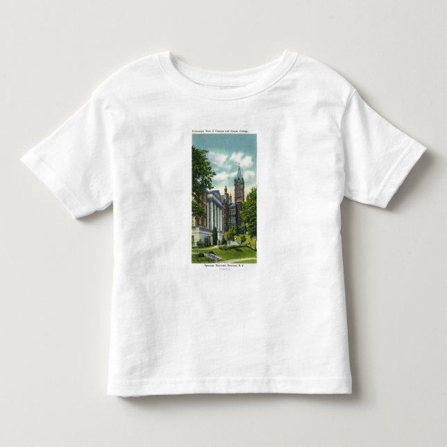 Campus-Ansicht Syrakus U, die Crouse Uni zeigt Kleinkind T-shirt (Vorderseite)