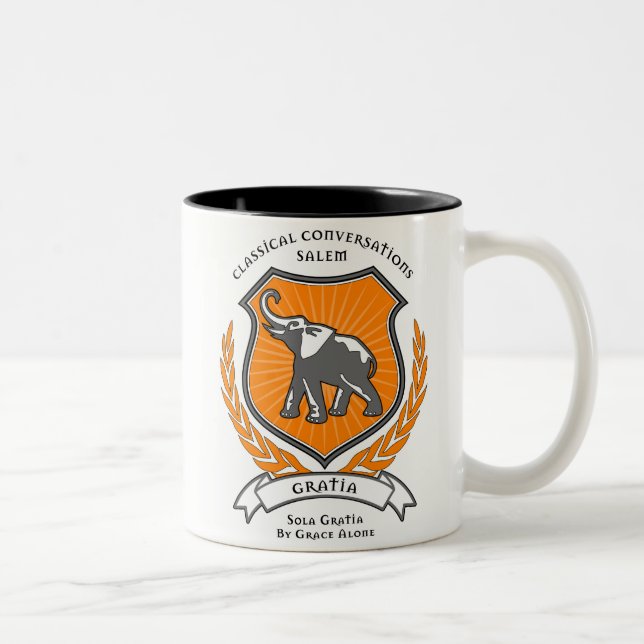 Campus cm Salem Gratia - Wappen-Kaffee-Tasse Zweifarbige Tasse (Rechts)