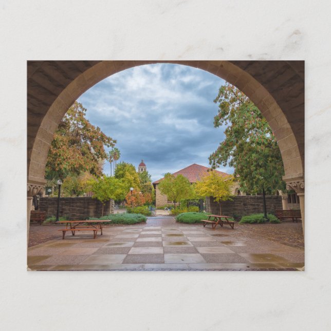 Campus der Universität Stanford im Herbst Postkarte (Vorderseite)