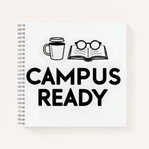 Campus Ready Kaffee & Bücher Line Art Notizbuch
