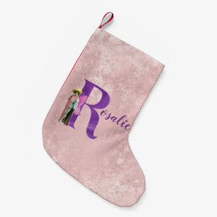 Campy Lila Shimmer Fairy Letter R Personalisiert Kleiner Weihnachtsstrumpf